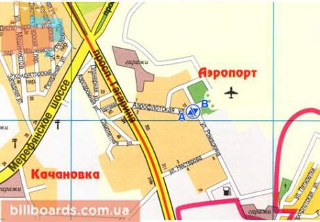 Скроллер  в Харькове Аэрофлотская ул., 16 / Ромашкина ул., гостиница "Аэропорт" - 80872 схема