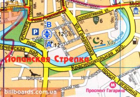 Скроллер  в Харькове Университетская ул., 37-39 / Кооперативная ул., из центра - 80897 схема