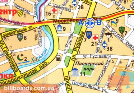 Ситилайт  в Харькове просп. Героїв Харкова (Московський)., 32, из центра схема