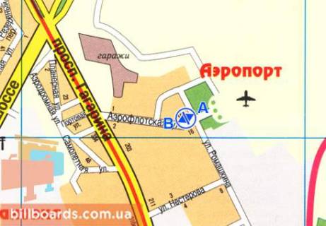 Ситилайт  в Харькове Аэрофлотская ул., 11 / Ромашкина ул., остановка схема