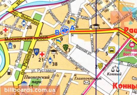 Скролер, Скрол  у Харкові просп. Героїв Харкова (Московський). / Примеровская ул., в центр - 81031 схема