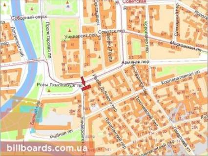 Призматрон, Призма A у Харкові Університетська вул., 31 - Павловська пл. (Колиш. Люксембург пл.), З центру, верхня - 65816 схема