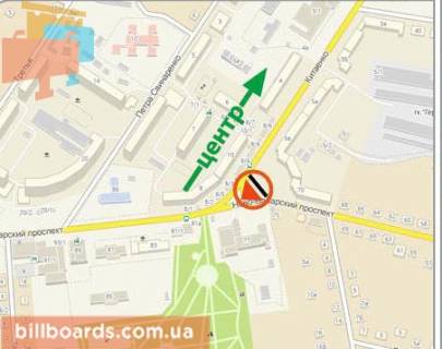 Билборд A в Харькове Китаєнка вул., 5 / Ново-Баварський пр. схема