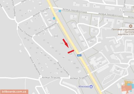 Билборд  в Харькове Гагарина пр., 348 схема