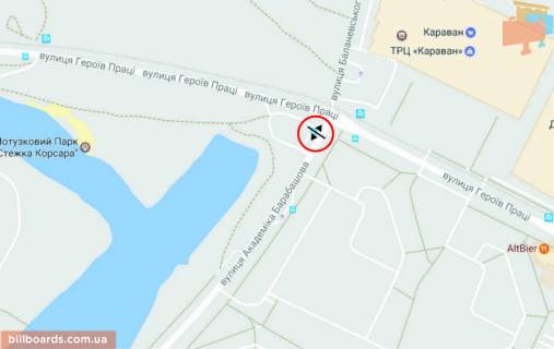 Призматрон, Призма B у Харкові Барабашова вул. - Героїв Праці вул., 2-Г - 155438 схема