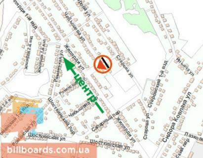 Билборд A в Харькове Чебишева вул., 73 / Роменський пров. схема