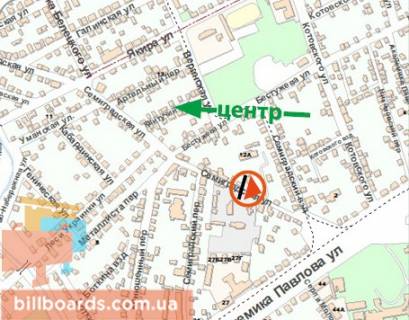 Билборд B в Харькове Семиградська вул., 14, з центру схема