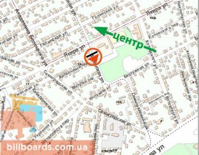 Билборд B в Харькове Віринська вул., 13 / Артільний пров. схема