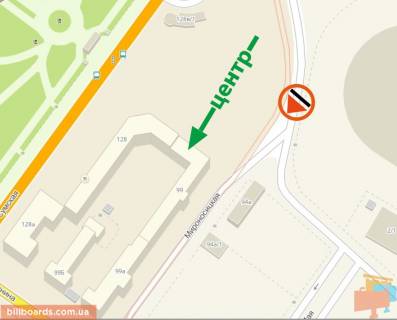 Билборд A в Харькове 1-го Травня пл., Іподром, в центр схема
