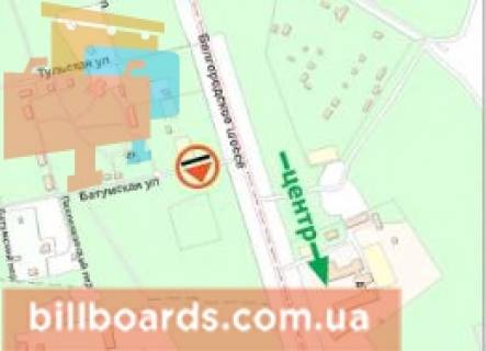Билборд A в Харькове Харківське шосе (Білгородське шосе) / Батумська вул. в'їзд в "Парк Хаус", лівий схема