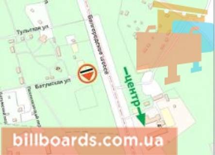 Билборд A в Харькове Харківське шосе (Білгородське шосе) / Батумська вул. в'їзд в "Парк Хаус", правий схема