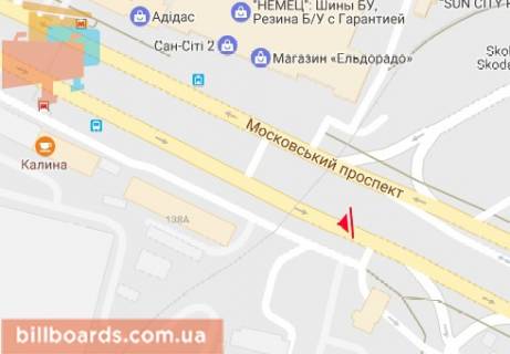 Билборд  в Харькове Московский пр., 138в схема
