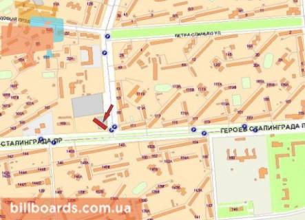 Призма A в Харькове Григоренко пр. (бывш. Жукова пр.) - просп. Байрона (Героїв Сталінграда) - 173418 схема