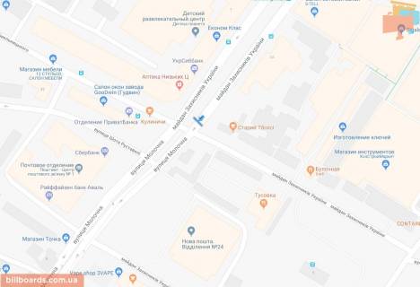 Билборд B в Харькове Захисників України пл. (колиш. Повстання пл.), 2, лівий схема