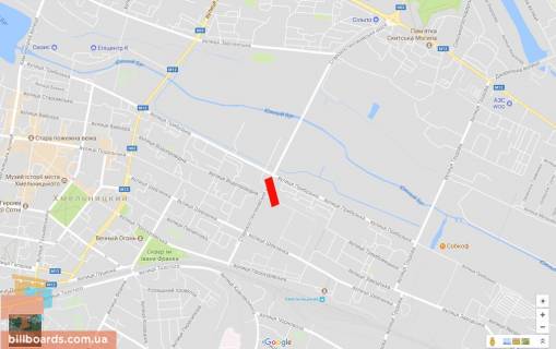 Билборд A в Хмельницком Проскурівська вул. - Старокостянтинівське шосе схема