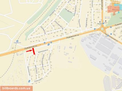 Билборд A в Хмельницком В'їзд в місто зі сторони м. Львів, м.Тернопіль схема