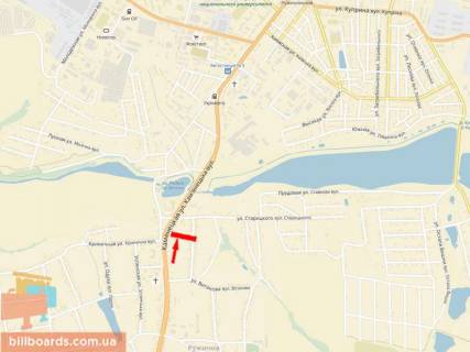 Билборд A в Хмельницком Кам'янецька вул., в'їзд в місто, з боку м. Кам'янець-Подільський схема