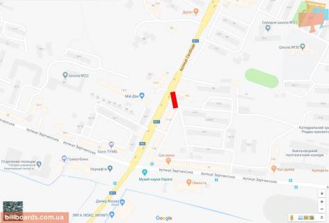 Билборд A в Хмельницком Свободи вул., 9 схема