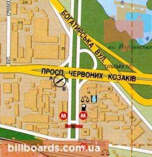 Призматрон, Призма A у Києві Бандери ін. (Кол. Московський пр.) / Оболонський пр., Біля ресторану "McDonald's", ст. м. "Почайна" (кол. ст. м. "Петрівка") - 131819 схема