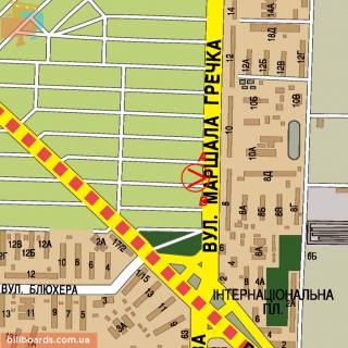 Билборд B в Киеве вул. Івана Виговського (Маршала Гречка) ., 8 схема