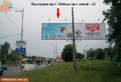 Білборд, Бігборд (Борд)  A у Києві Палладіна пр. / Перемоги пр., Лівий Фото 1