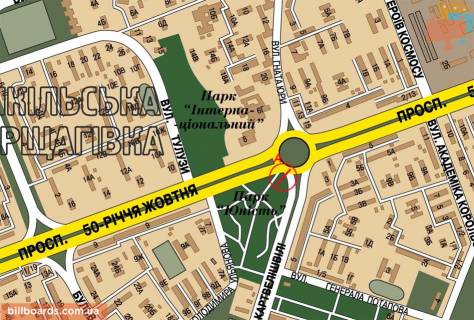 Призма A в Киеве Курбаса пр. - Покотила вул. (колиш. Картвелішвілі вул.) - 131620 схема