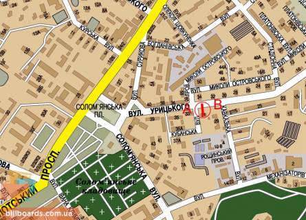 Билборд A в Киеве Липківського вул. (колиш. Урицького вул.), 31 схема