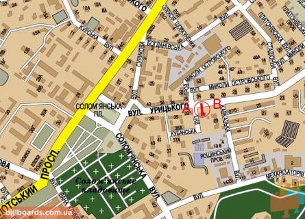 Билборд B в Киеве Липківського вул. (колиш. Урицького вул.), 31 схема
