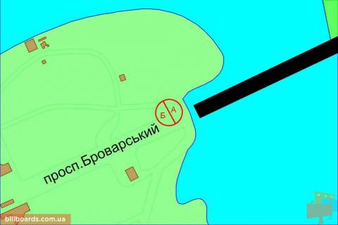 Бэклайт A в Киеве Броварской пр., ст. м. "Гидропарк", в центр схема