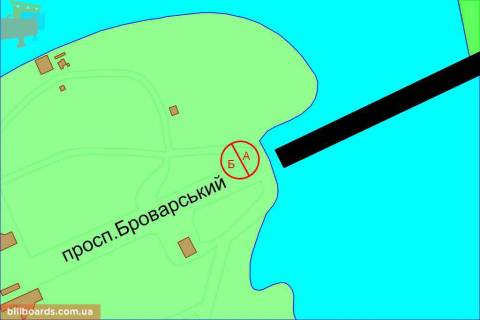 Бэклайт B в Киеве Броварской пр., ст. м. "Гидропарк", из центра схема