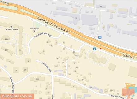 Билборд B в Киеве Саперно-Слободская ул., 22 схема