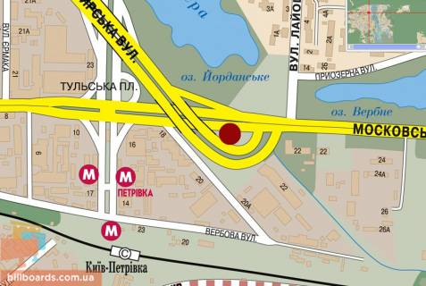 Призма A в Киеве Бандери пр. (колиш. Московський пр.), 18, біля АЗС "Amic", ст. м. "Почайна" (колиш. ст. м. "Петрівка") - 131837 схема