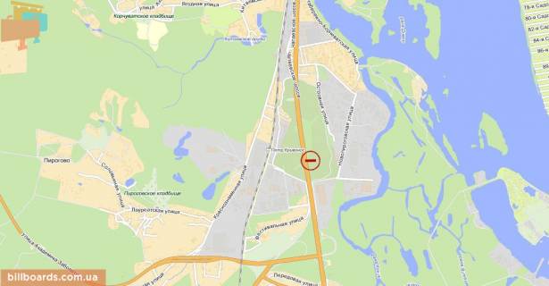 Билборд B в Киеве Столичное шоссе, возле автосалона "Укравто", со стороны Кончи Заспы схема