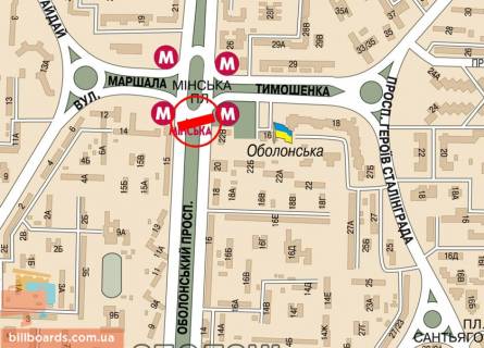 Призма A в Киеве Оболонский пр./ Тимошенко ул., ст.м. "Минская", левый - 131845 схема