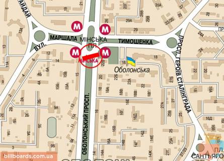 Призма A в Киеве Оболонский пр./ Тимошенко ул., ст.м. "Минская", левый - 131846 схема