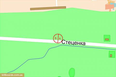 Билборд B в Киеве Стеценко вул., Парк Дубки, 380 м до бульвар Павла Вірського. (кол. Саратовська вул.) схема