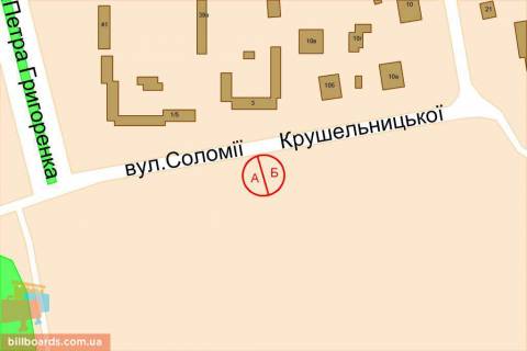 Билборд A в Киеве Крушельницької вул., 3, навпроти, ТЦ Епіцентр, МЕТРО схема