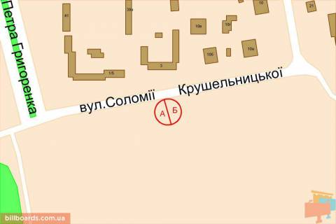 Билборд B в Киеве Крушельницької вул., 3, навпроти, ТЦ Епіцентр, МЕТРО схема