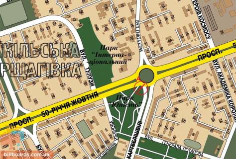 Призма A в Киеве просп. Леся Курбаса (50-річчя Жовтня). - Покотила вул. (колиш. Картвелішвілі вул.) - 131624 схема