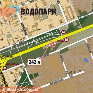 Призма A в Киеве Броварський пр., ст.м. "Лісова", парк Кіото, виїзд з міста - 134696 схема