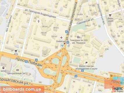 Призма  в Киеве Черновола ул., 30, Воздухофлотский мост, в сторону просп. Берестейський (Перемоги)., просп. Повітряних Сил (Повітрофлотський) - 94077 схема