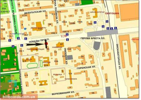 Призма  в Киеве просп. Берестейський (Перемоги)., 95, клуб "Бинго", супермаркет "Сильпо" - 94241 схема