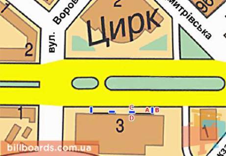 Сiтiлайт  у Києві Победы пл., 3, ТРЦ "Украина", остановка схема