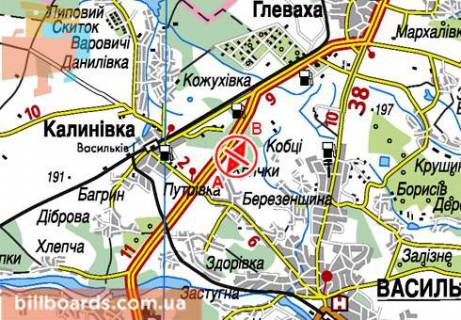Билборд  в Киеве Трасса Киев-Одеса, 34150 схема