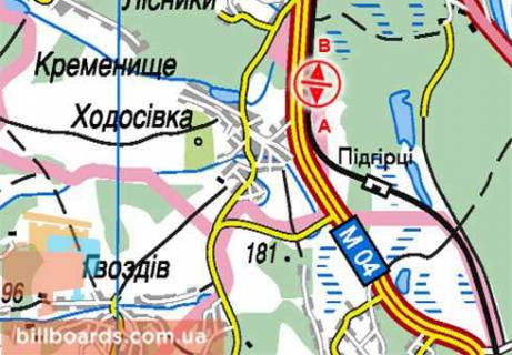 Билборд  в Киеве Обуховская трасса, 23400, в Киев схема