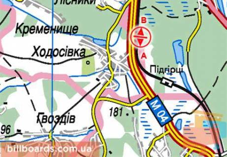 Билборд  в Киеве Обуховская трасса, 23400, из Киева схема