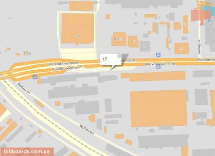 Билборд  в Киеве Бандеры пр. (бывш. Московский пр.) / Телиги  ул., левый схема