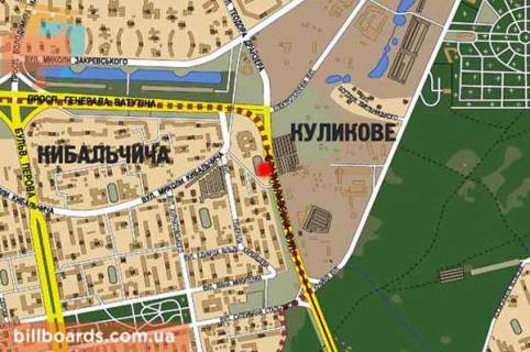 Билборд A в Киеве Братиславская ул., 19 схема