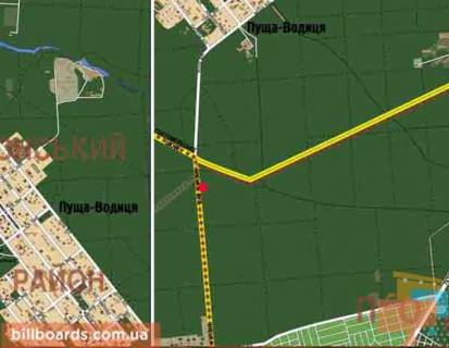 Билборд A в Киеве Міська вул., в сторону Гостомеля схема