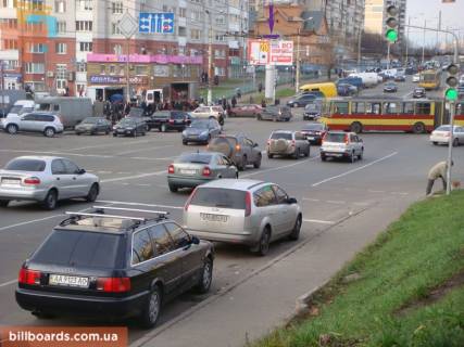 Билборд B в Киеве Чорнобильська вул., 16, навпроти - Ірпінська вул., в сторону Академіка Єфремова вул. (Командарма Уборевича) фото 1